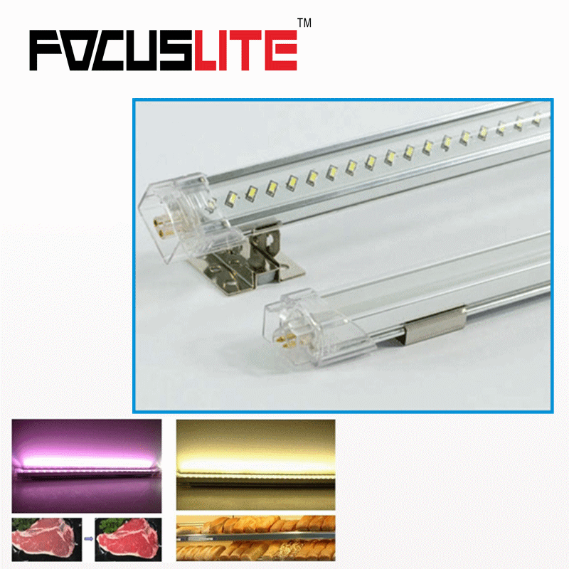 Interconnected led bar lights for refrigerated meat cabinets